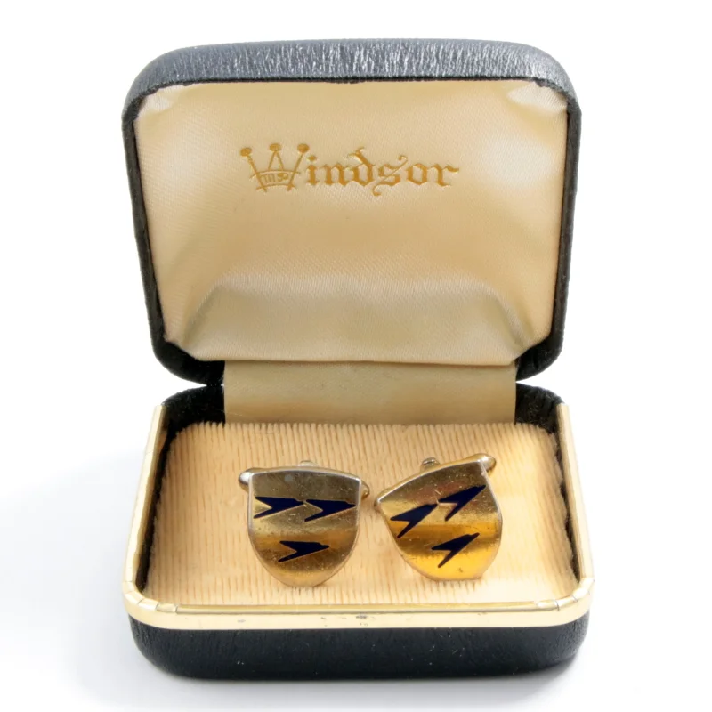 Vintage Blue and Gold 1950s BOAC Cufflinks By Windsor. Vintage Blue and Gold 1950s BOAC Cufflinks By Windsor.