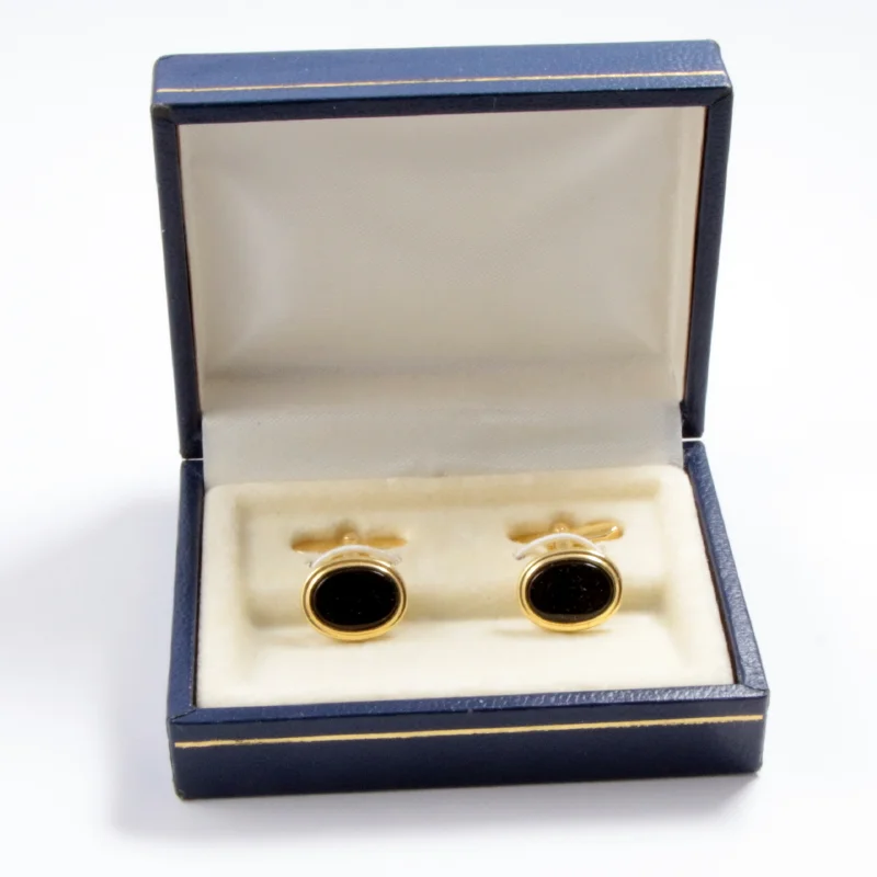 Black Inset Cufflinks Black Inset Cufflinks